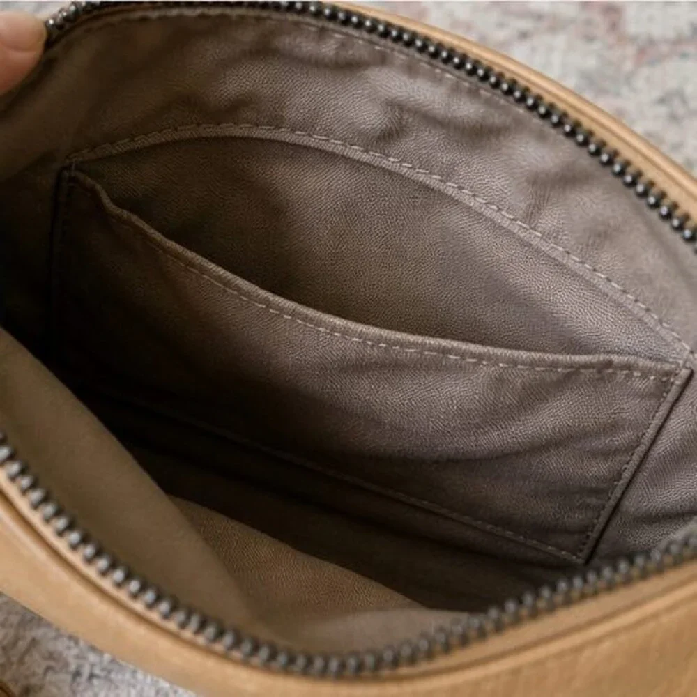 Navy Suede Crossbody Bag